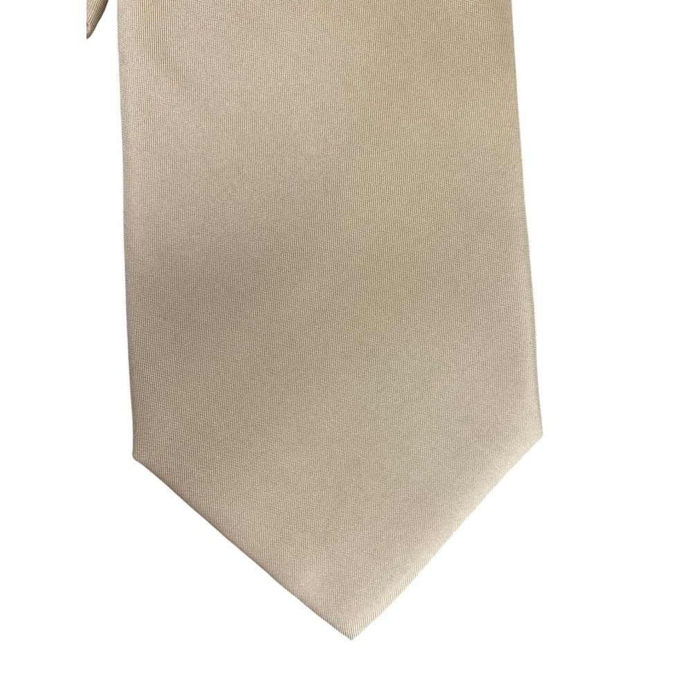 Bergamo New York Mens Tie Tan Champagne Solid Formal Wedding Classic 57.5x4